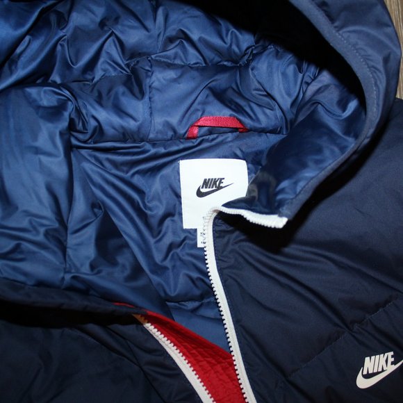 NWT NIKE MEN'S STORM WINDRUNNER DOWN FILLED WINTER PUFFER JACKET BLUE RED WHITE - Picture 11 of 11